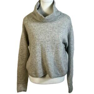 Free People Cashmere Mock Turtleneck Sweater Grey Size M Minimalist Winter